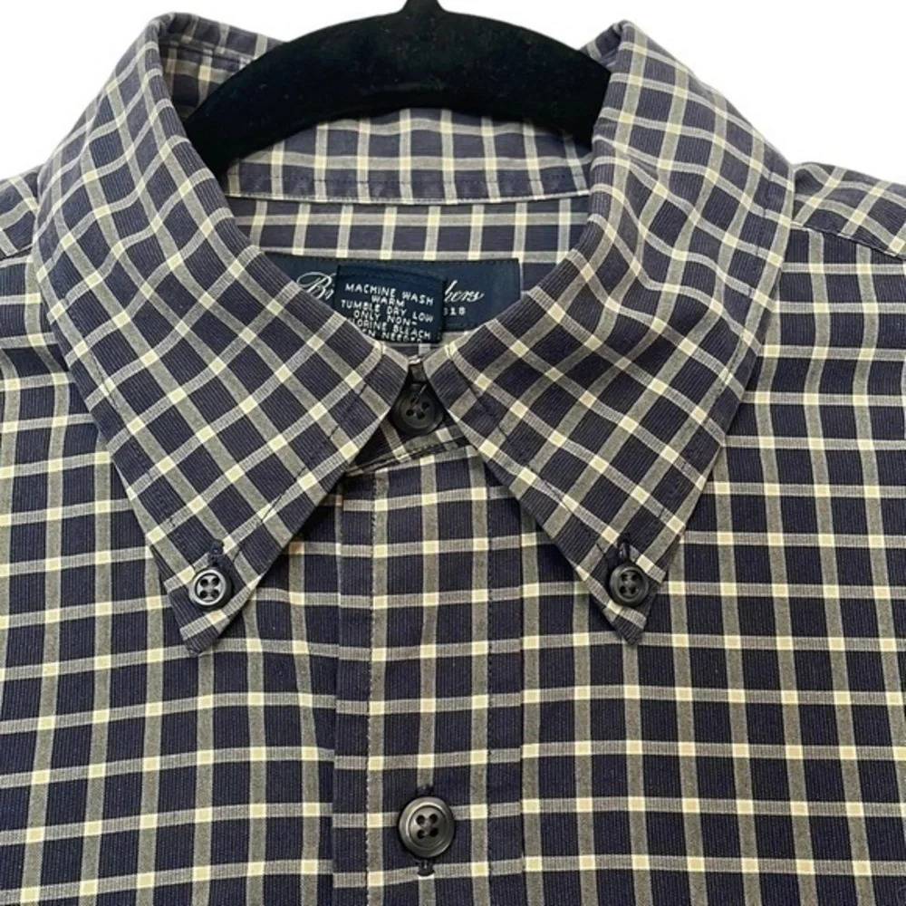 New Brooks Brothers 100% Cotton Long Sleeve Button Down Preppy Men's Shirt‎ Med - Picture 3 of 8
